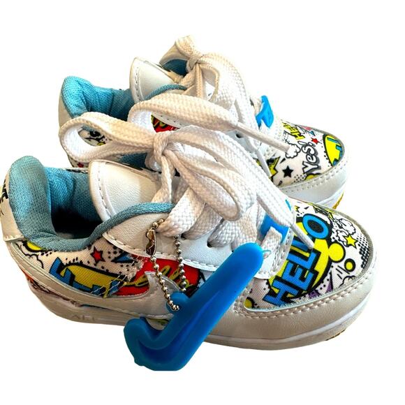7C Toddler Nike Air Force 1 Custom Graffiti Comic Pop Art | ONE OF A KIND - Picture 9 of 15